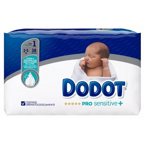 Pañal infantil - dodot pro sensitive (t- 1 2-5 kg 38 u)