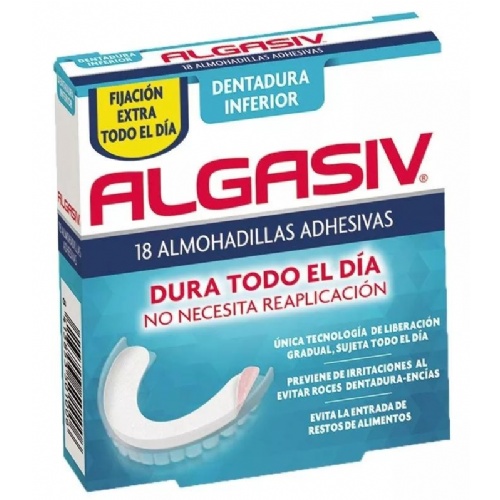 Algasiv - almohadillas adhesivas protesis (18 u inferior)